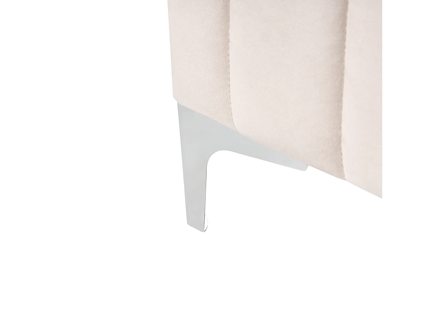 Lit avec sommier Velours LUNAN 120 x 200 cm Beige clair