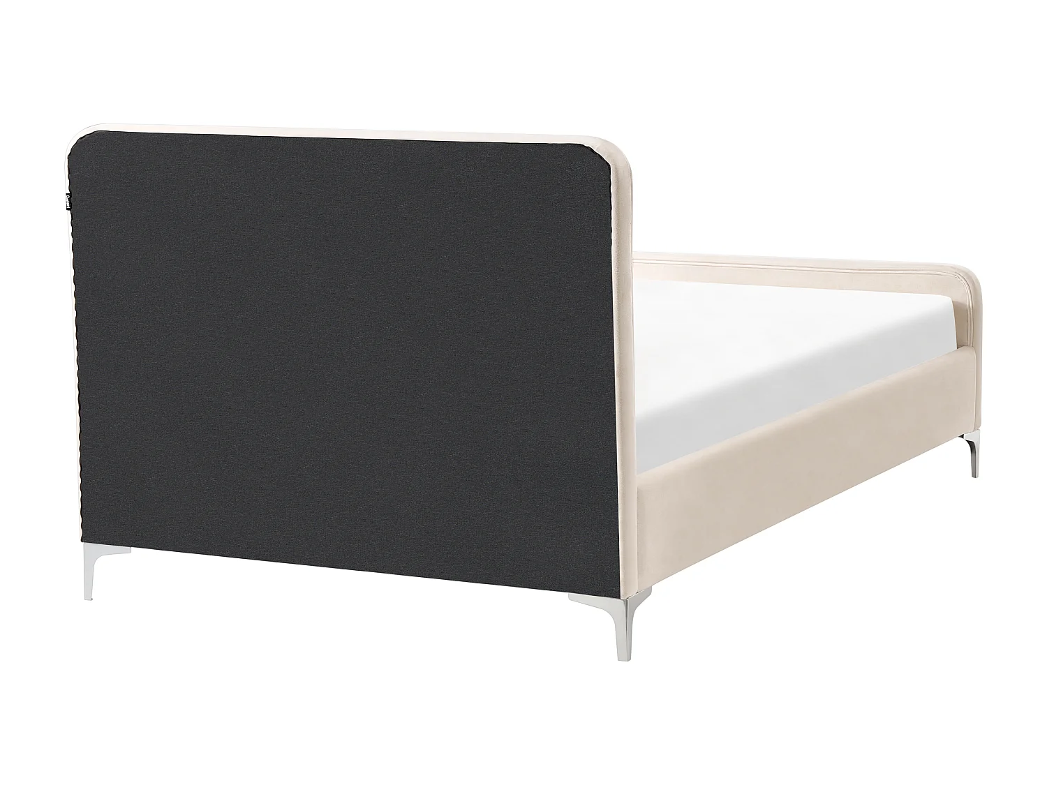 Bed Velvet LUNAN 120 x 200 cm (EU Small Double) Light Beige