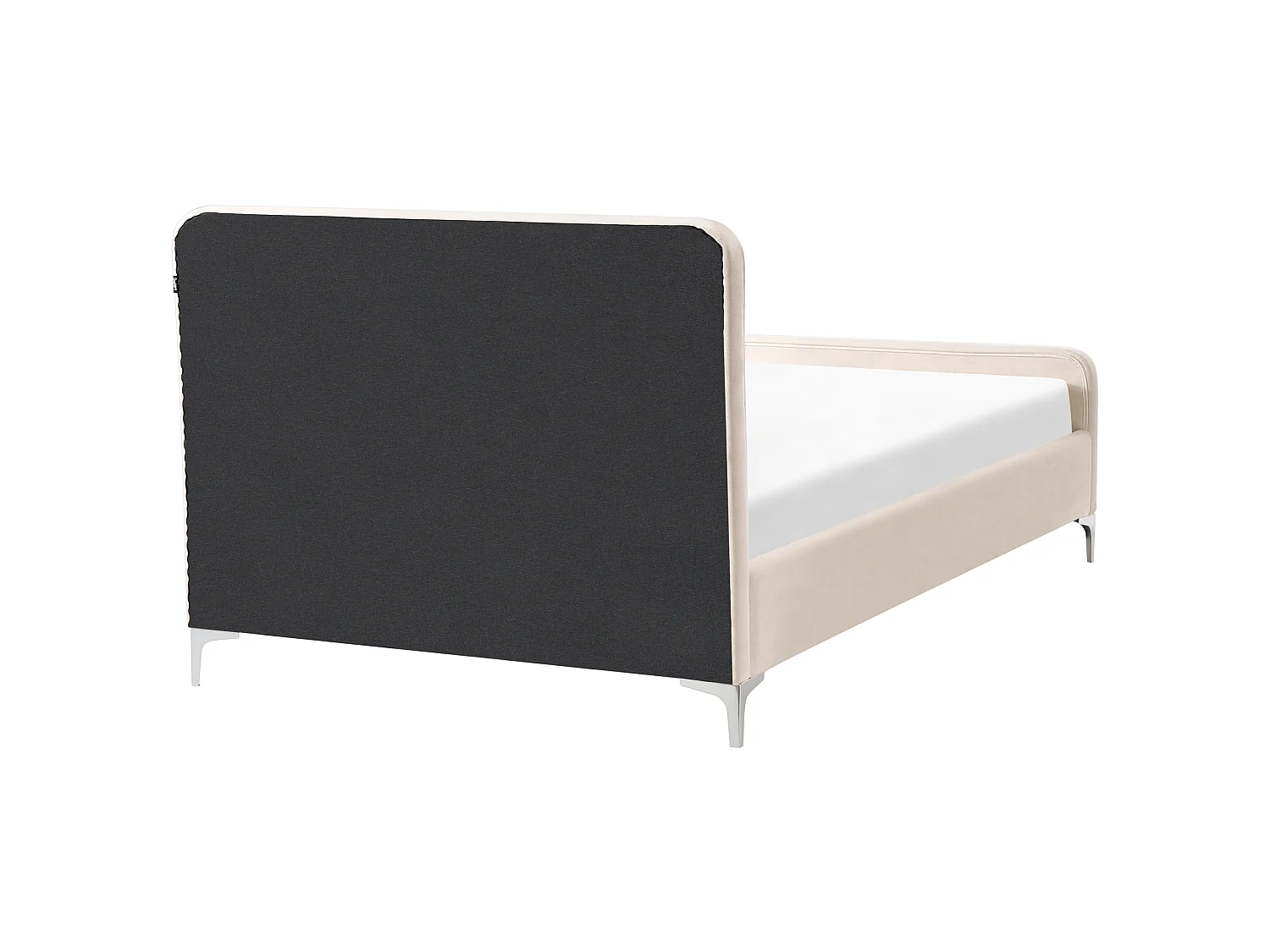 Bed Velvet LUNAN 120 x 200 cm (EU Small Double) Light Beige