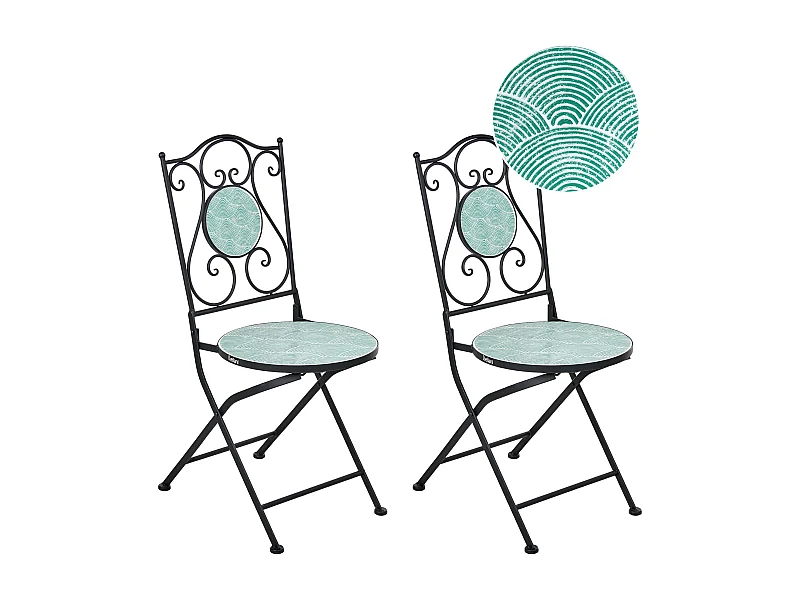 Lot de 2 chaises de jardin ANAPO Pliant Métal Noir