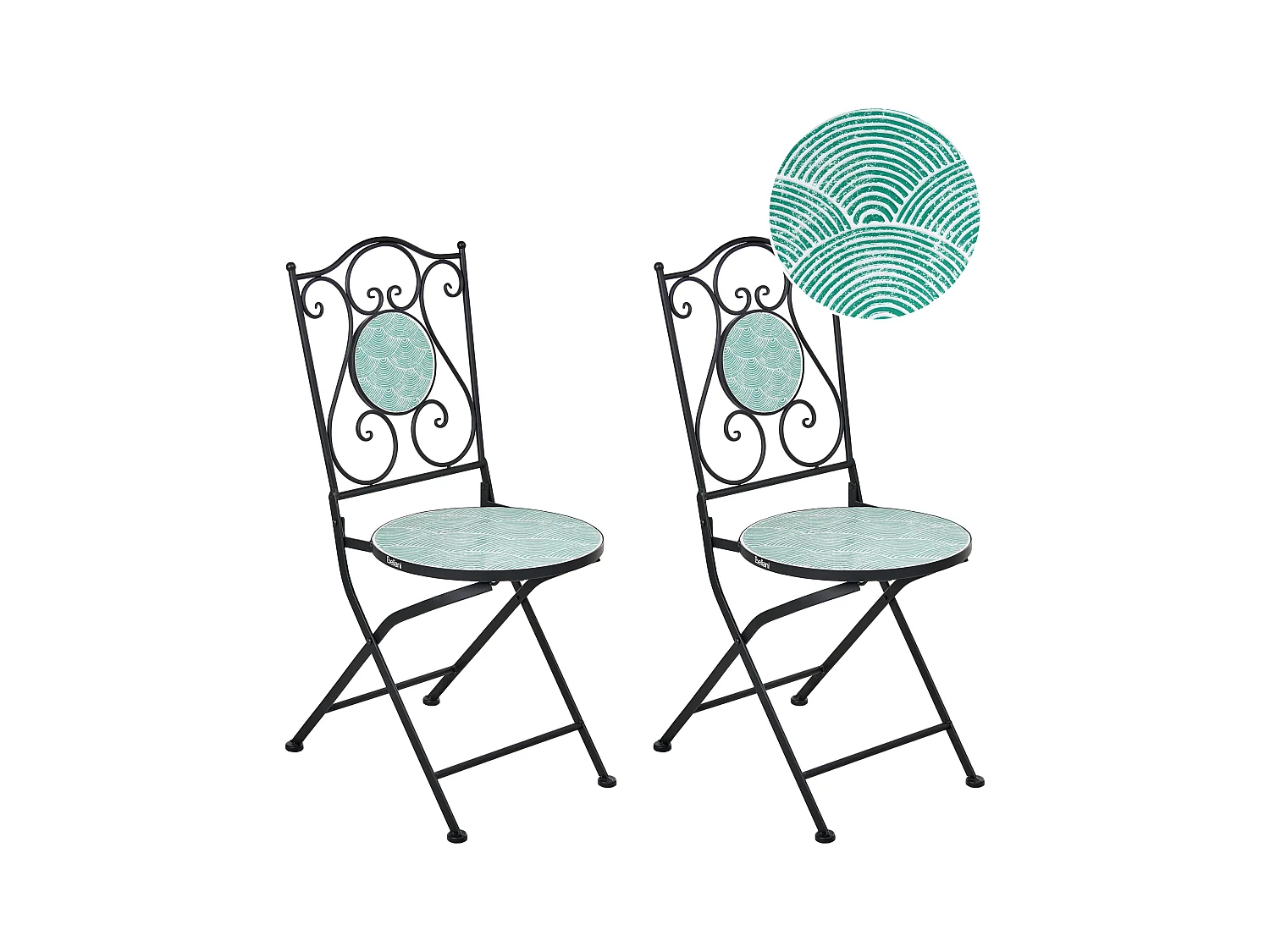 Lot de 2 chaises de jardin ANAPO Pliant Métal Noir