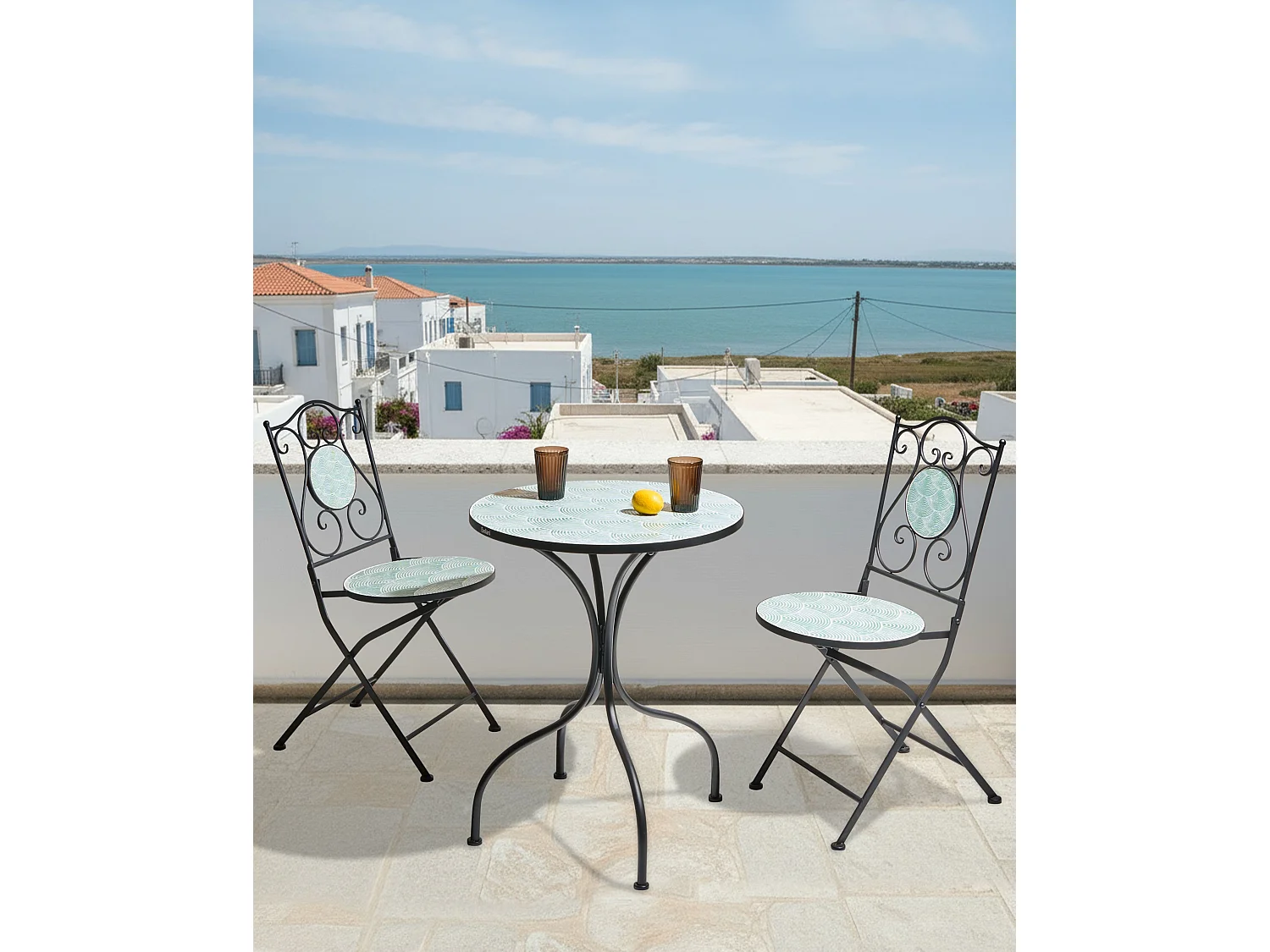 Lot de 2 chaises de jardin ANAPO Pliant Métal Noir