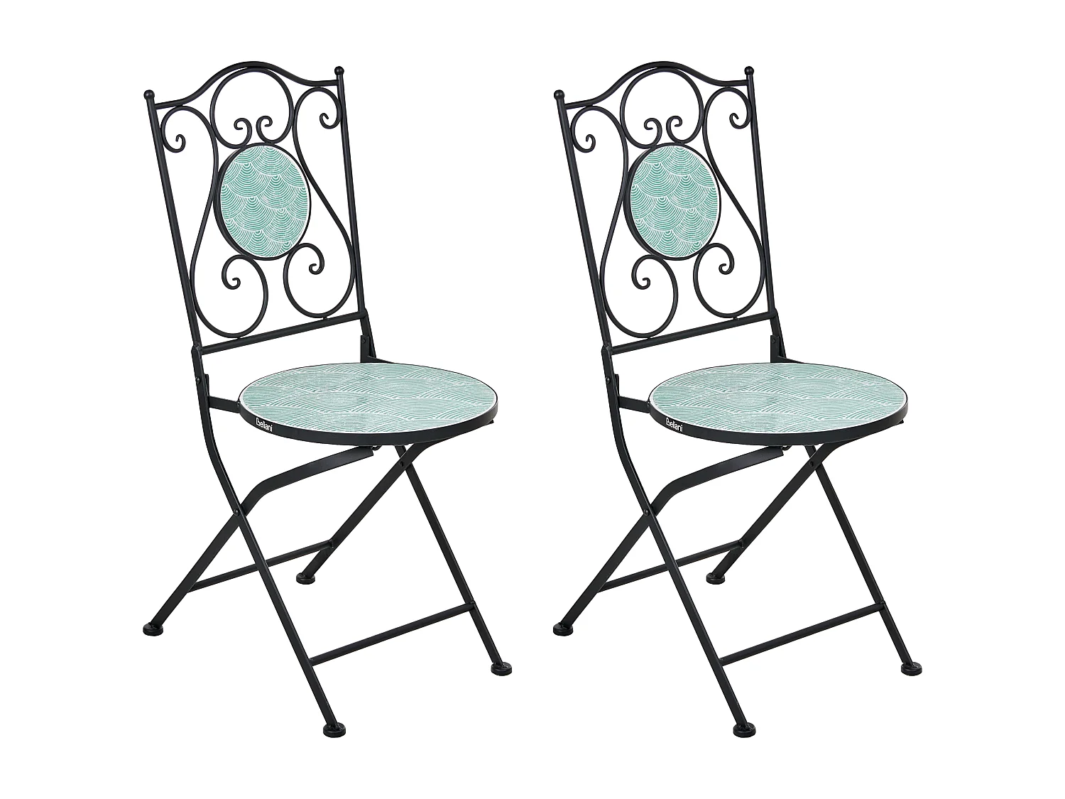 Lot de 2 chaises de jardin ANAPO Pliant Métal Noir