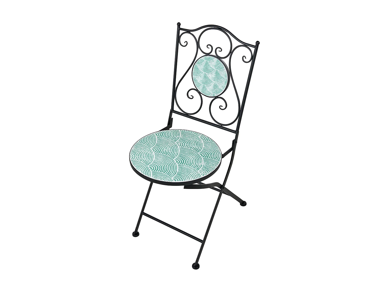 Lot de 2 chaises de jardin ANAPO Pliant Métal Noir