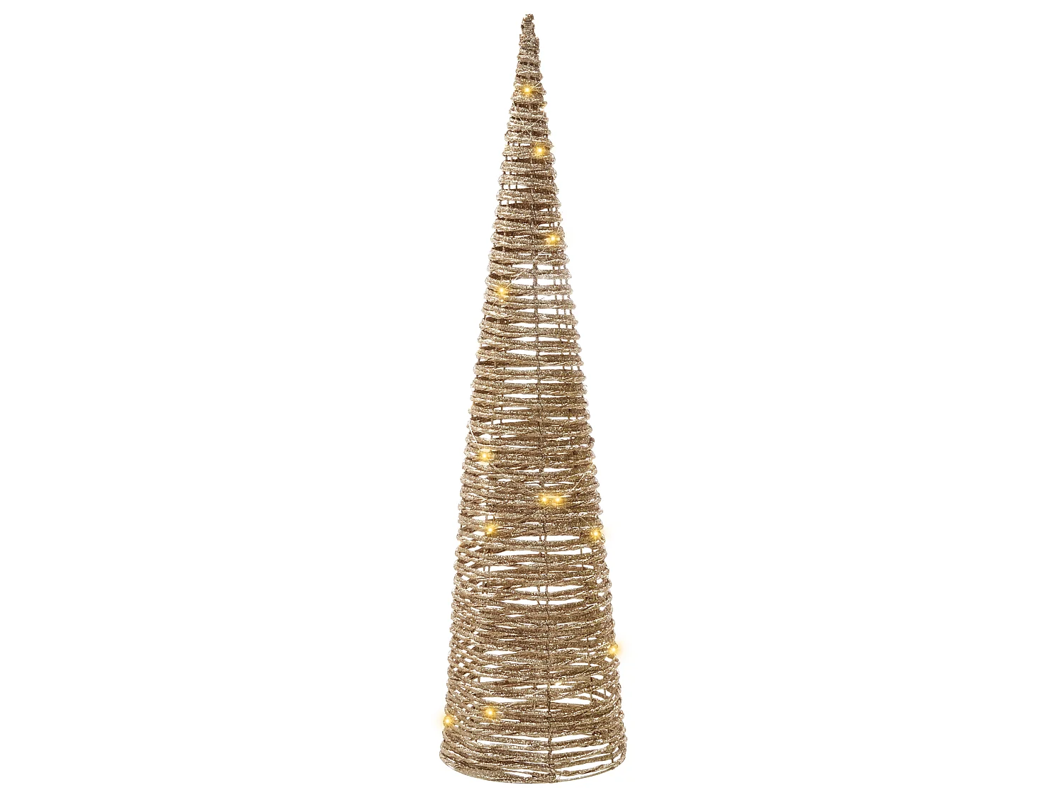 Set of 3 Christmas Decorations LED TUELSO Christmas Tree 60/80/100 cm Gold