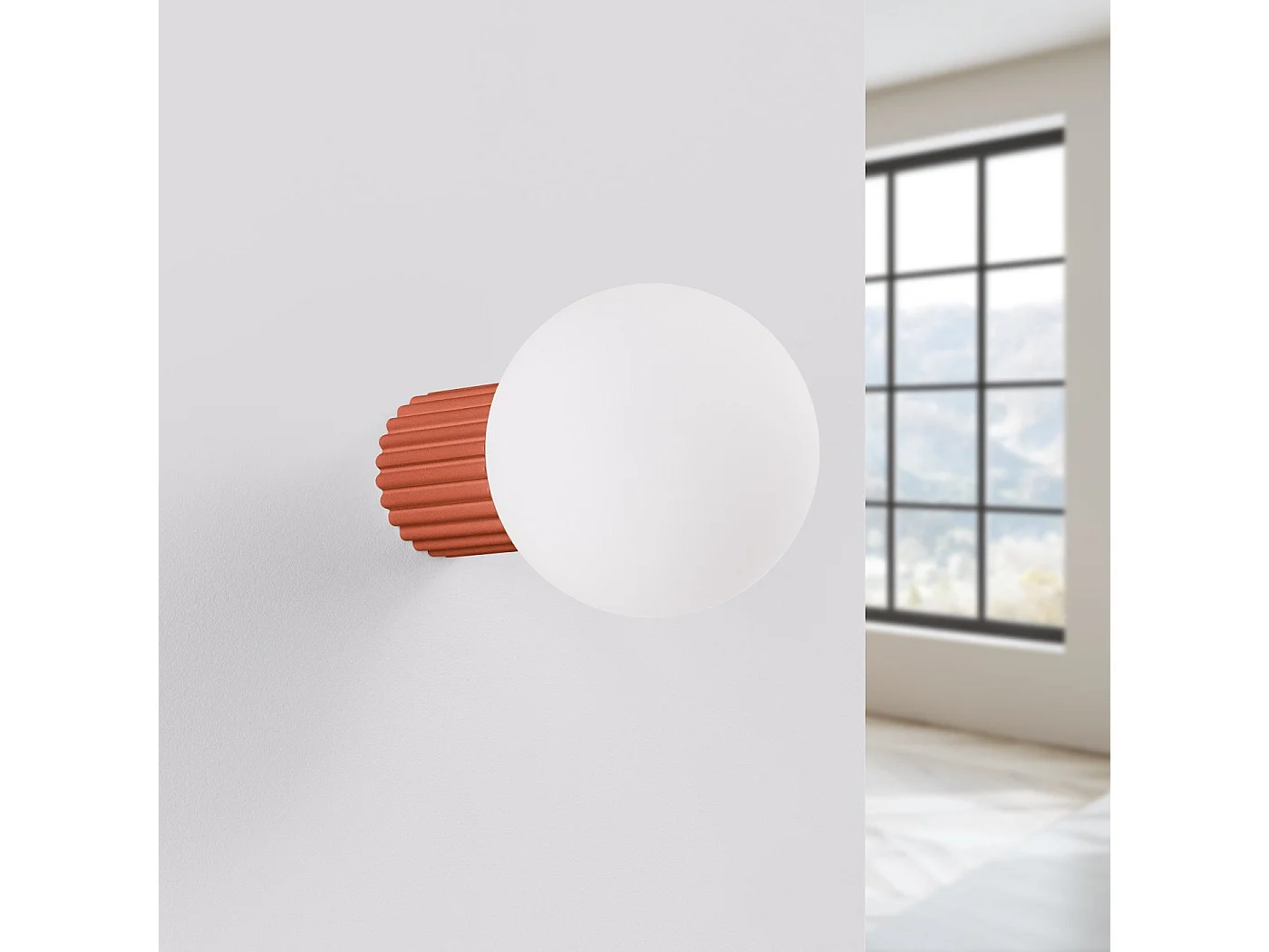 Applique Orbis rouge ochra IP44