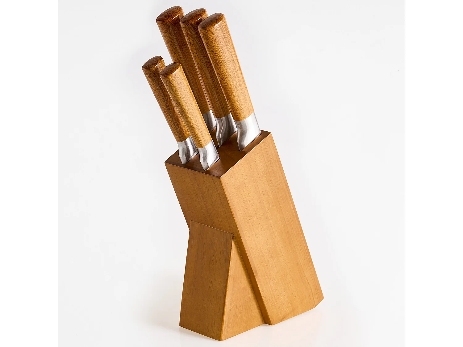 Lot de 5 couteaux dans un bloc TOCHIGI Marron