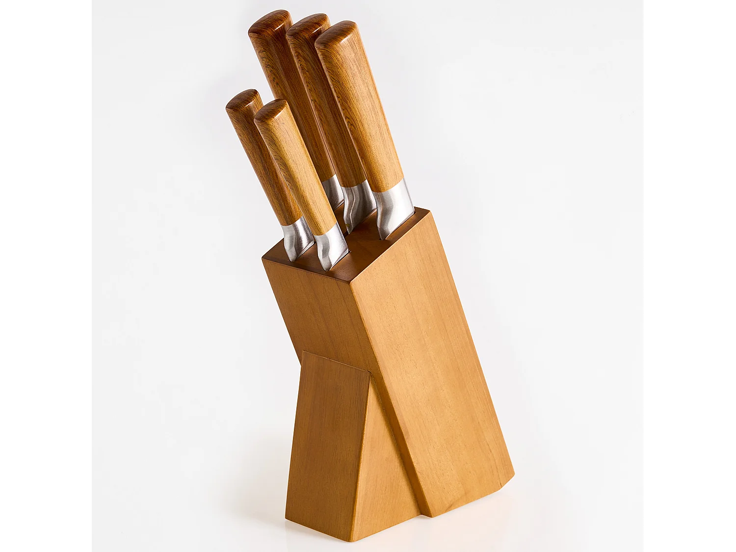 Lot de 5 couteaux dans un bloc TOCHIGI Marron
