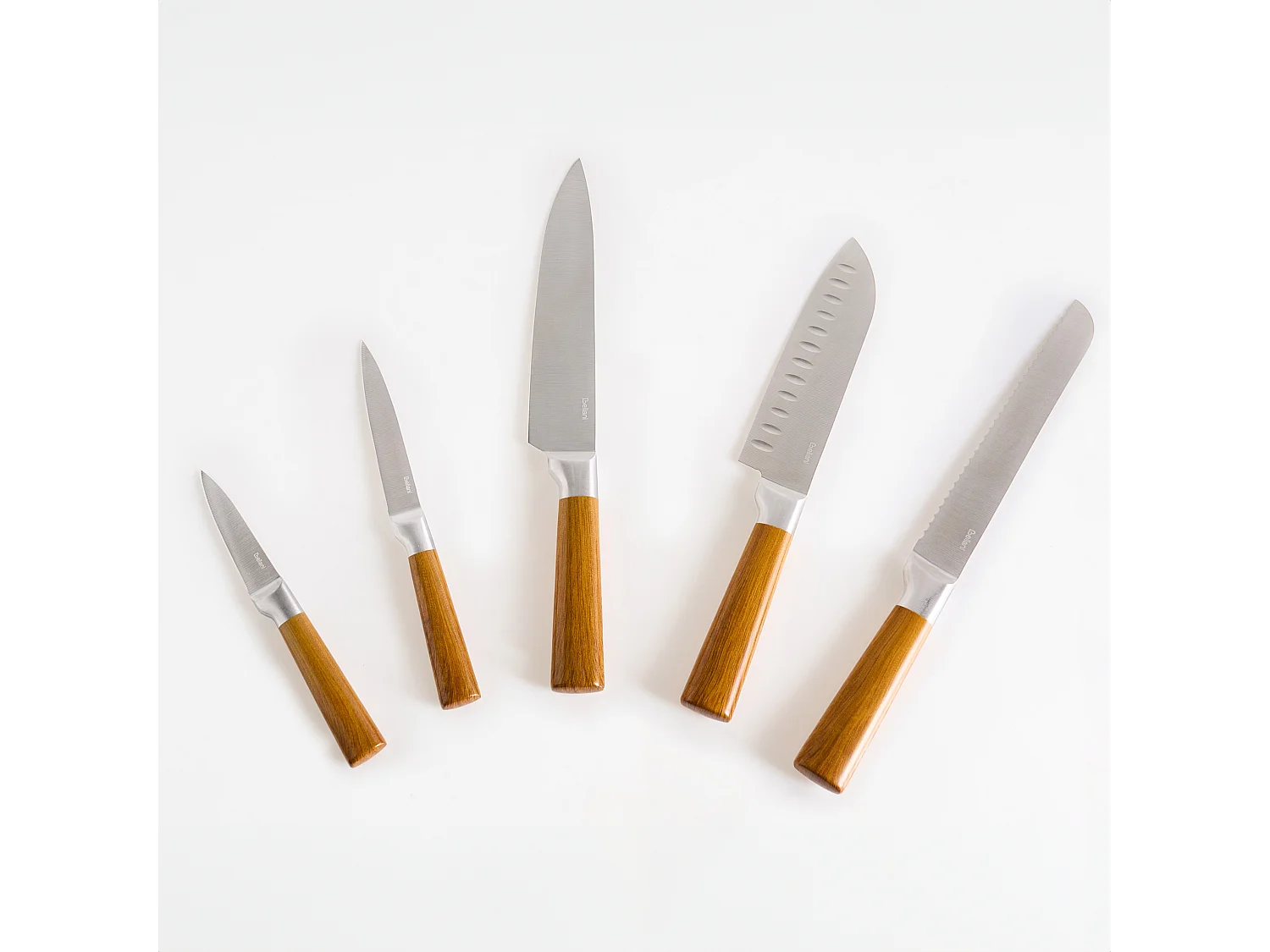 Lot de 5 couteaux dans un bloc TOCHIGI Marron