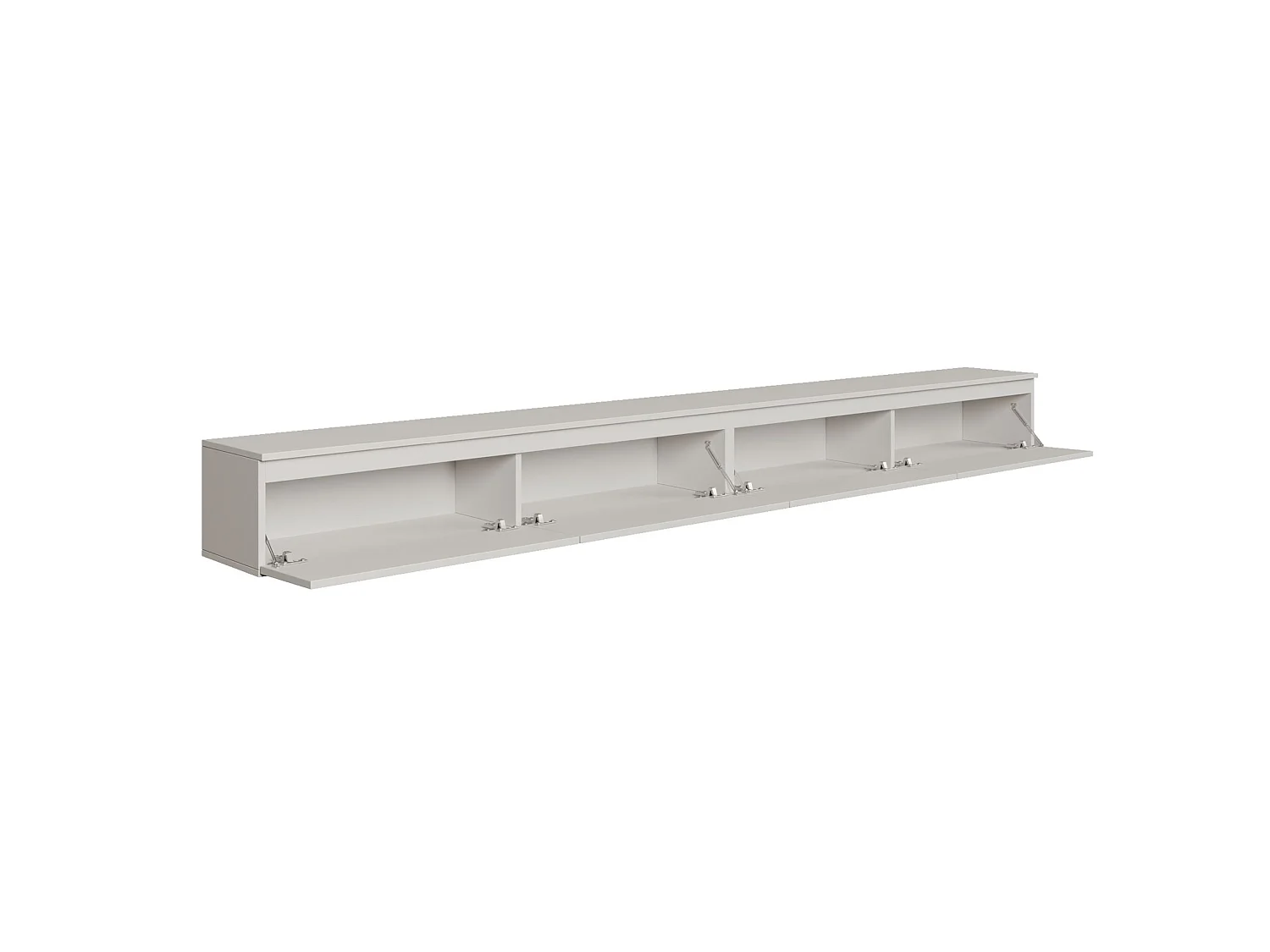 Hangend tv-meubel met 4 kleppen – 300 cm – wit – BEMMI