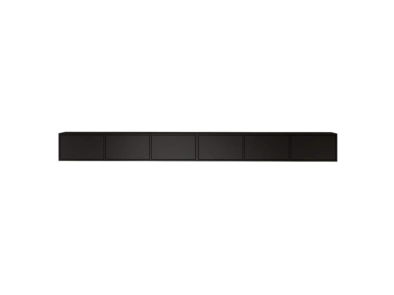 Meuble TV mural à 6 abattants – noir – 300 cm – FRAMME