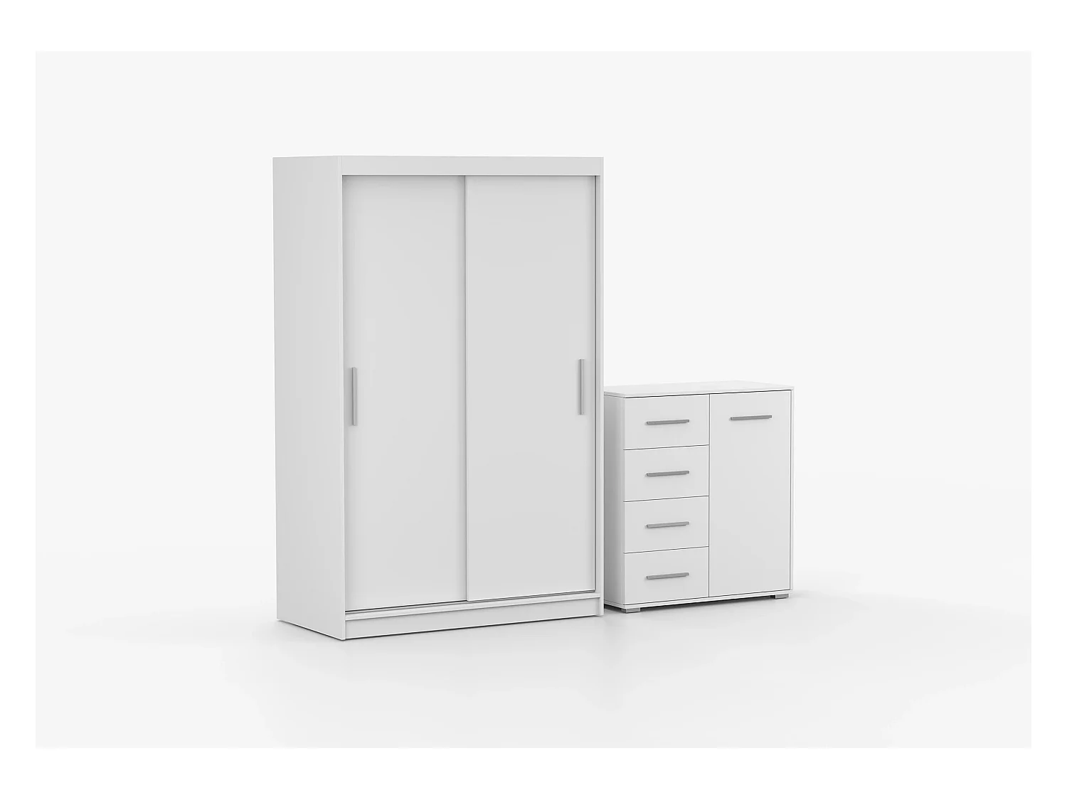 Ensemble armoire Yvae et commode Ilario - Blanc