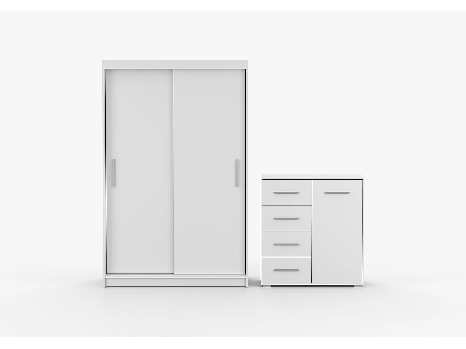 Ensemble armoire Yvae et commode Ilario - Blanc