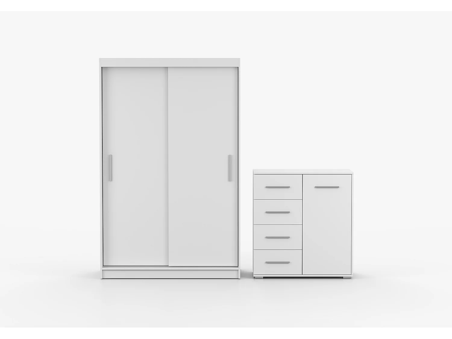 Ensemble armoire Yvae et commode Ilario - Blanc