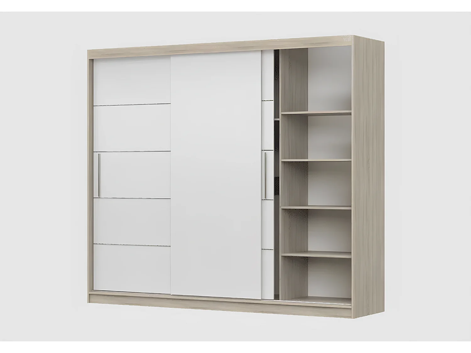 Ensemble armoire Thalia avec commode Ilario - Chêne