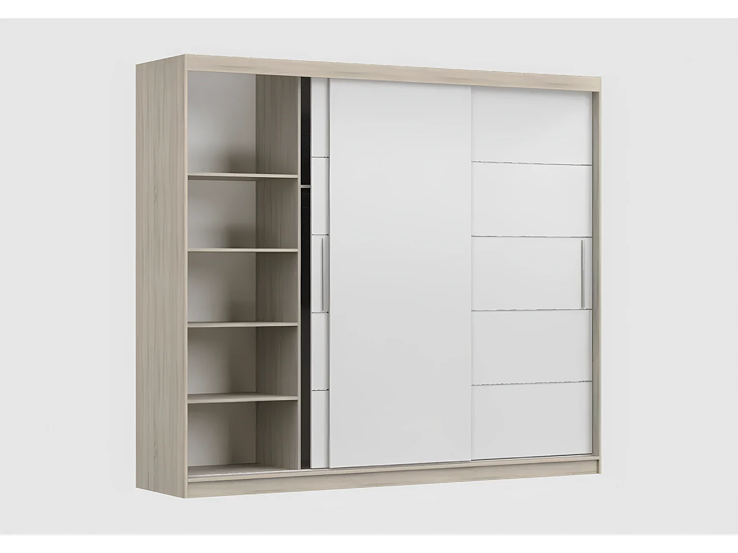 Ensemble armoire Thalia avec commode Ilario - Chêne