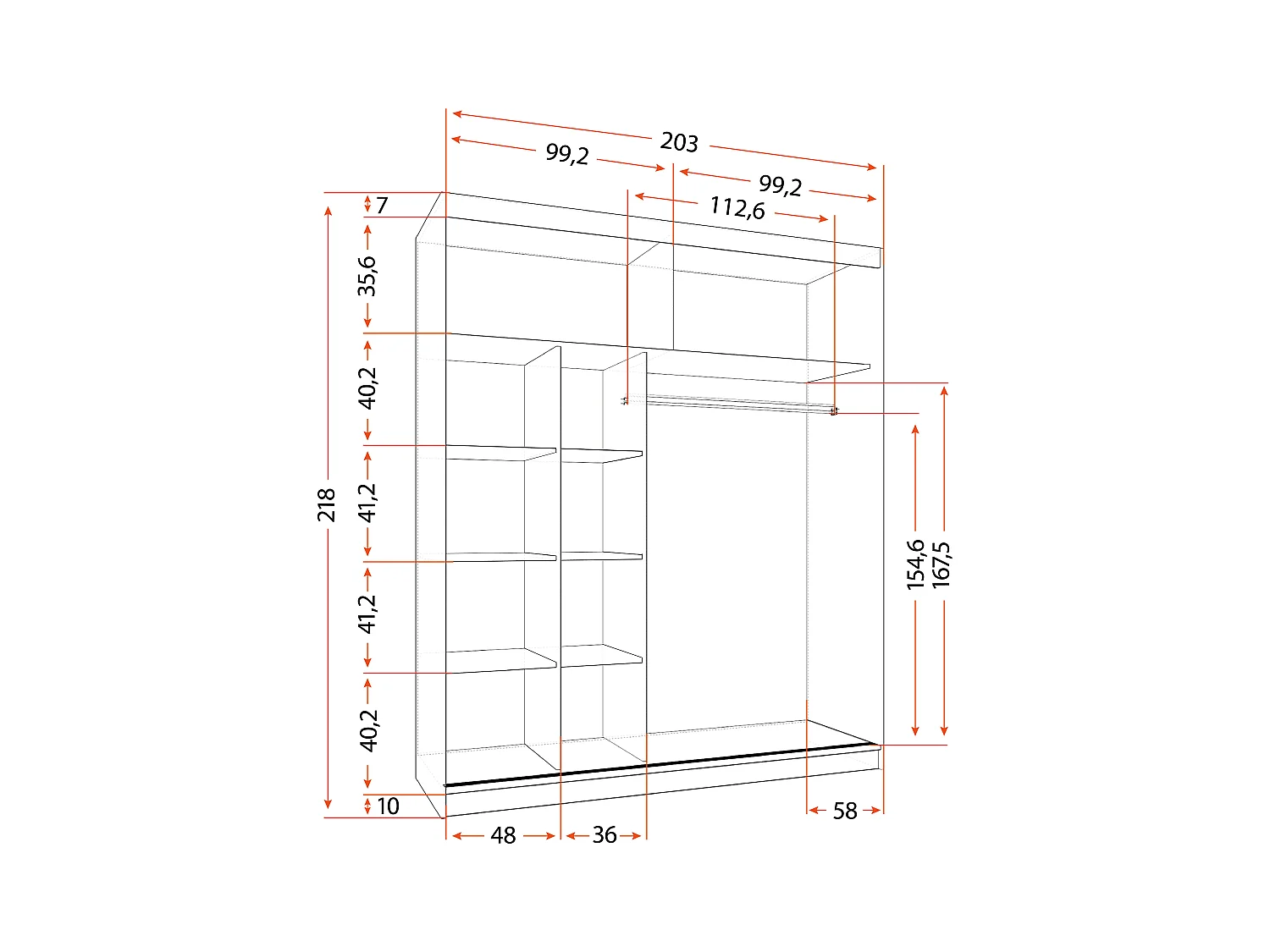 Ensemble armoire Orelia et commode Ilario avec miroir - Blanc