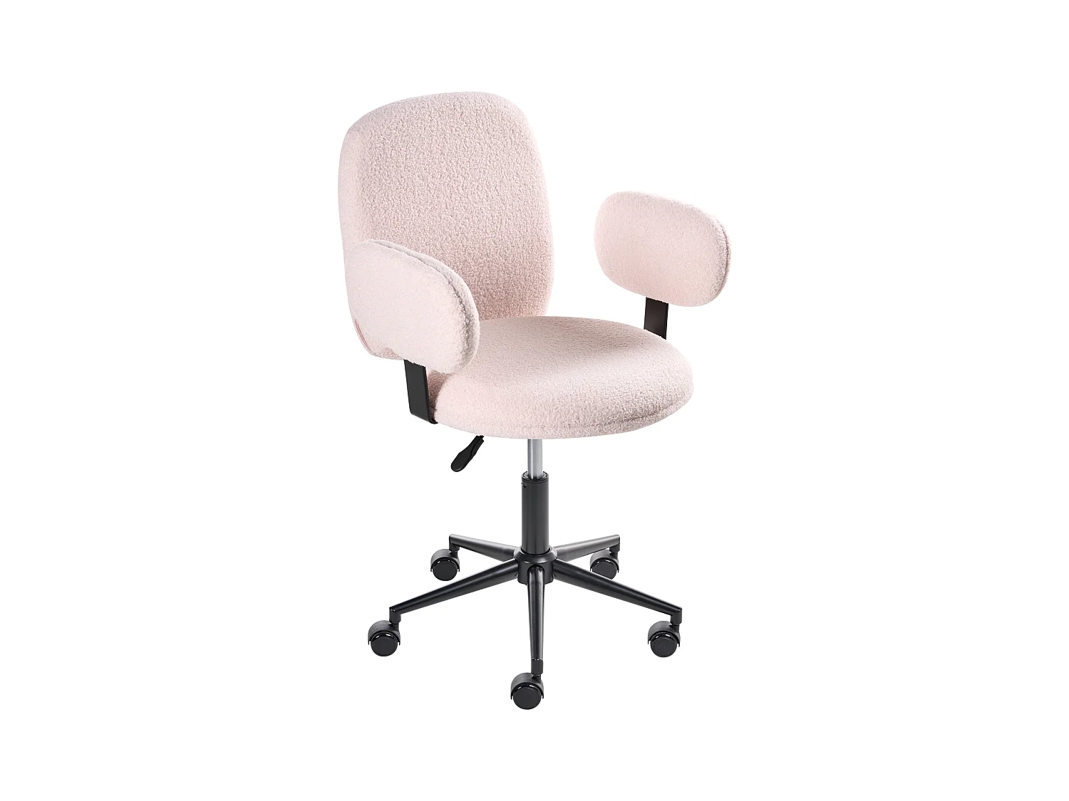 Chaise de bureau MORAGA Bouclé Rose pastel