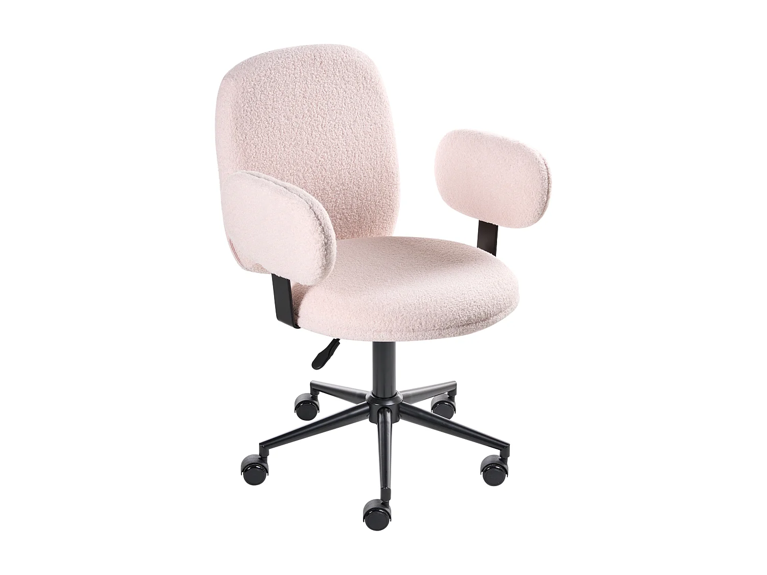 Chaise de bureau MORAGA Bouclé Rose pastel