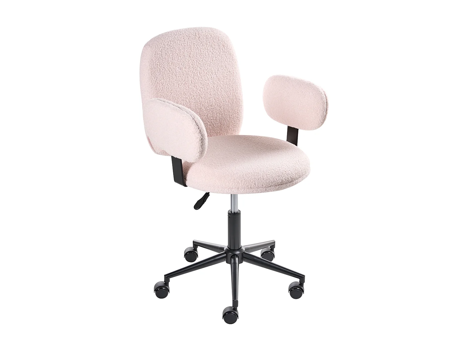 Chaise de bureau MORAGA Bouclé Rose pastel