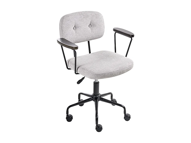 Chaise de bureau ALGERITA Tissu Gris clair