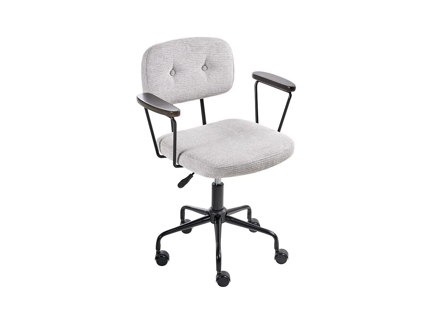 Chaise de bureau ALGERITA Tissu Gris clair