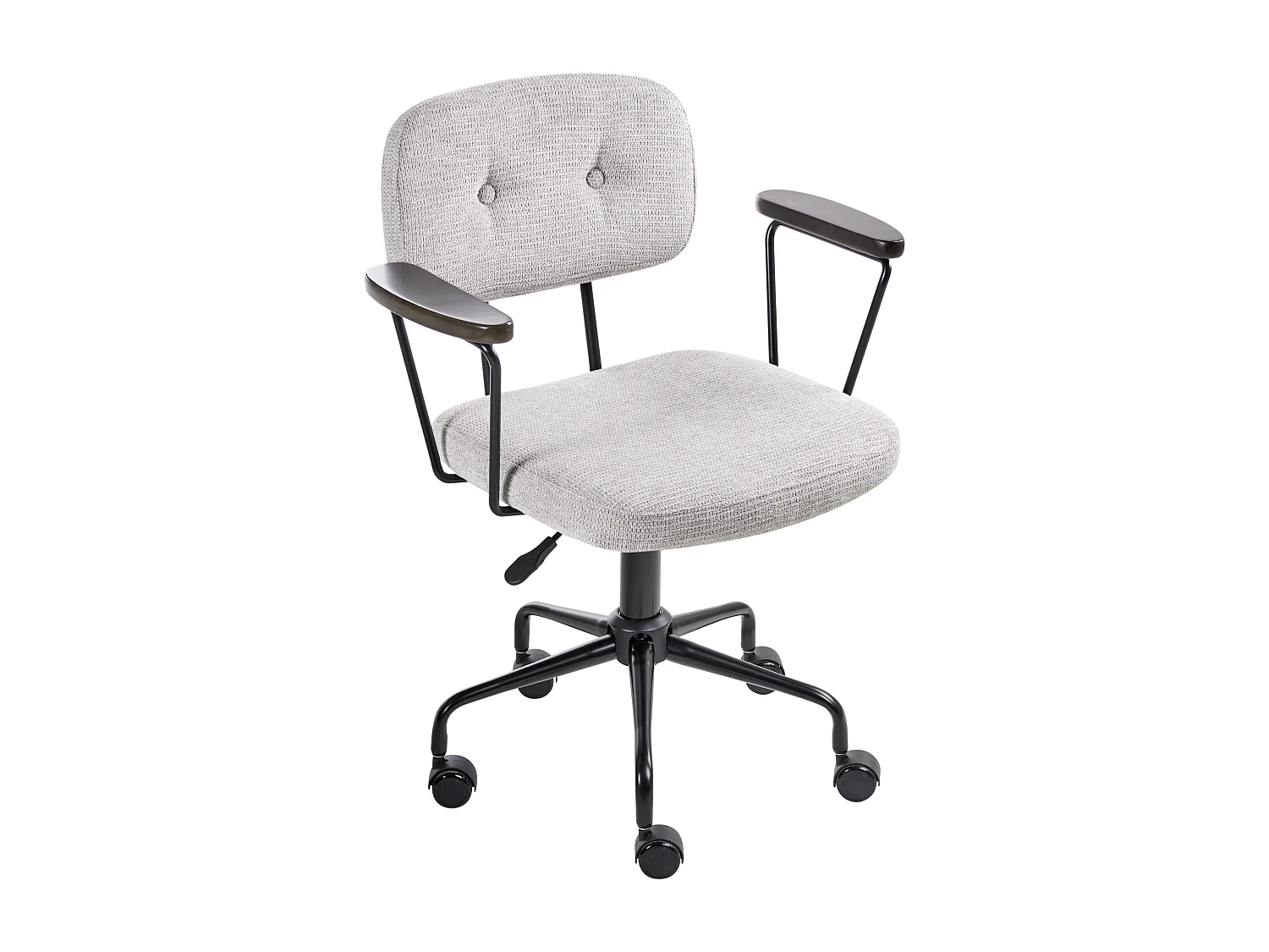 Chaise de bureau ALGERITA Tissu Gris clair