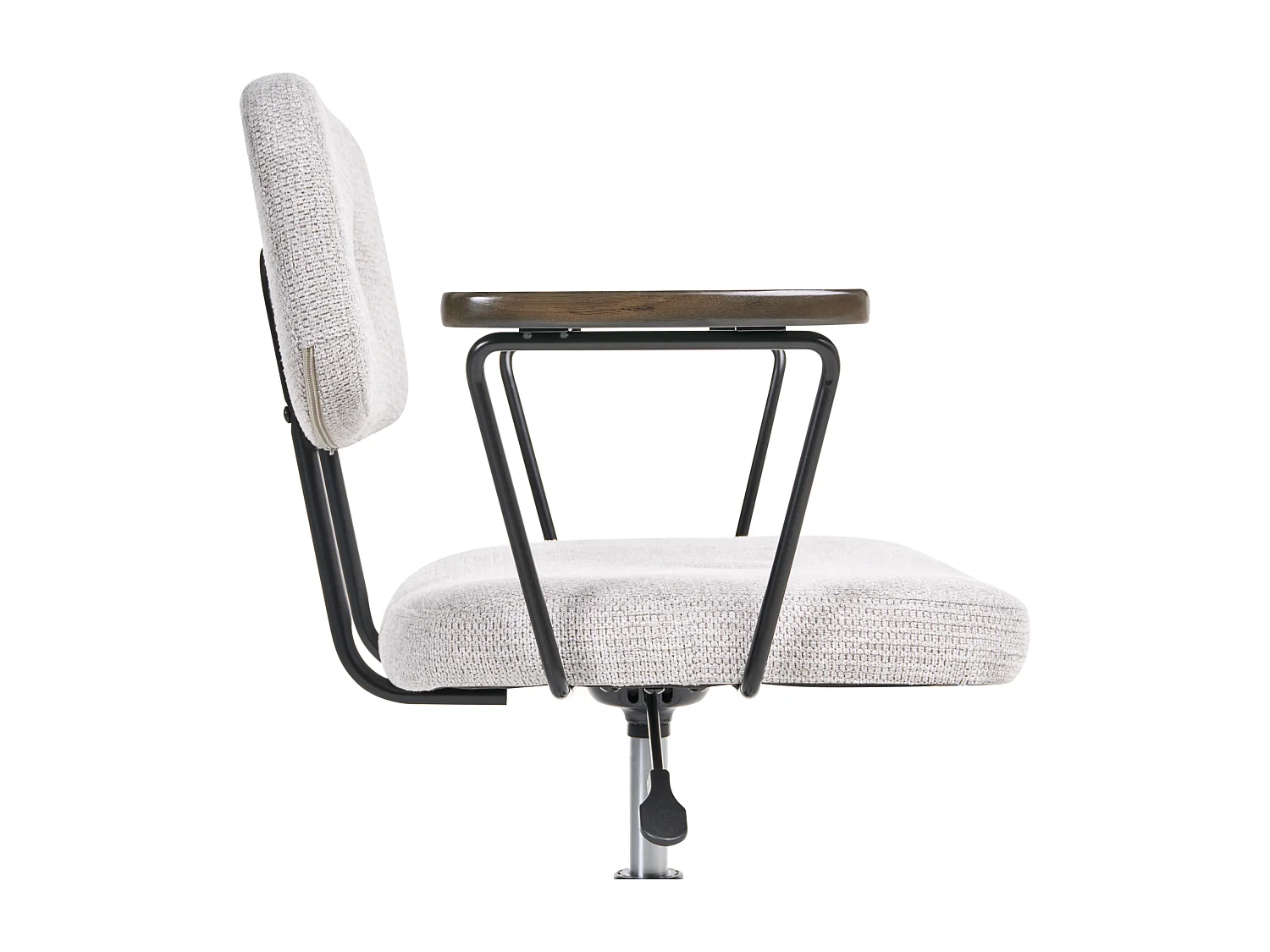 Chaise de bureau ALGERITA Tissu Gris clair