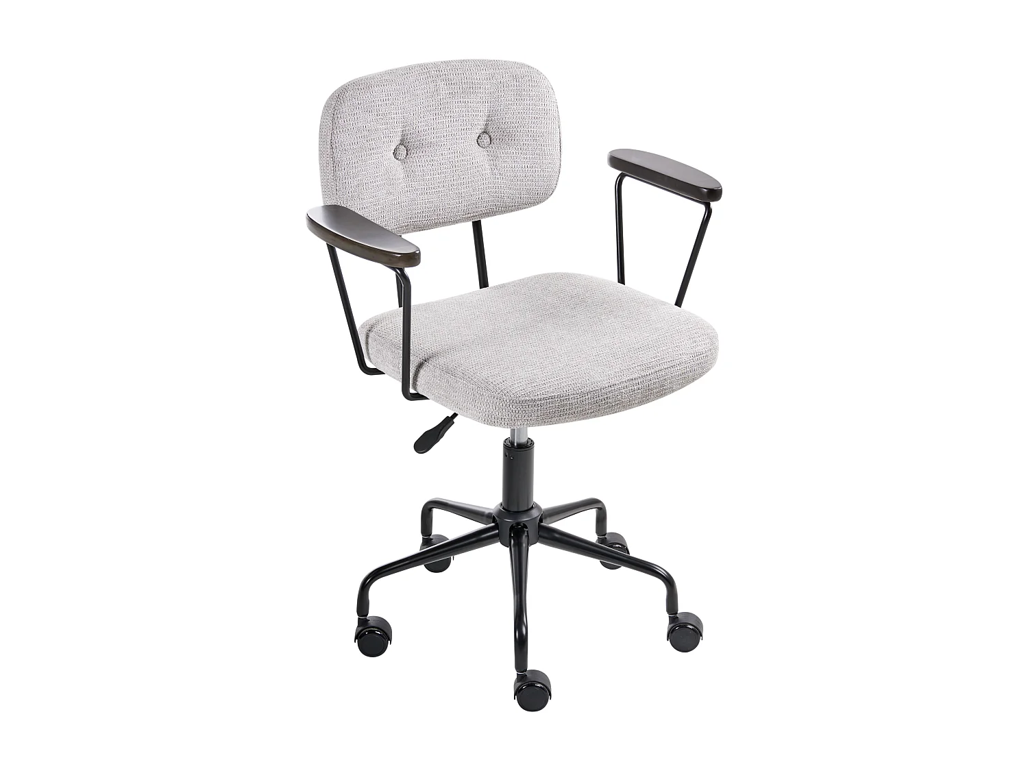 Chaise de bureau ALGERITA Tissu Gris clair