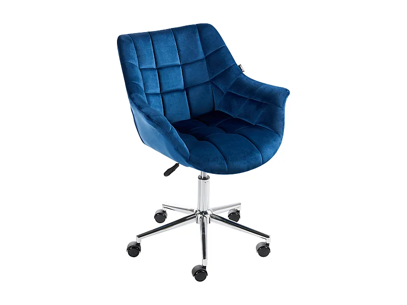 Chaise de bureau LABELLE Velours Bleu marine