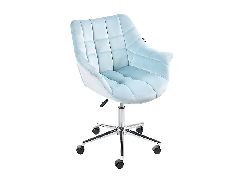 Chaise de bureau LABELLE Velours Bleu clair