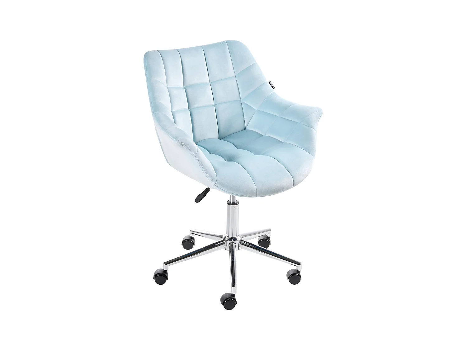 Chaise de bureau LABELLE Velours Bleu clair