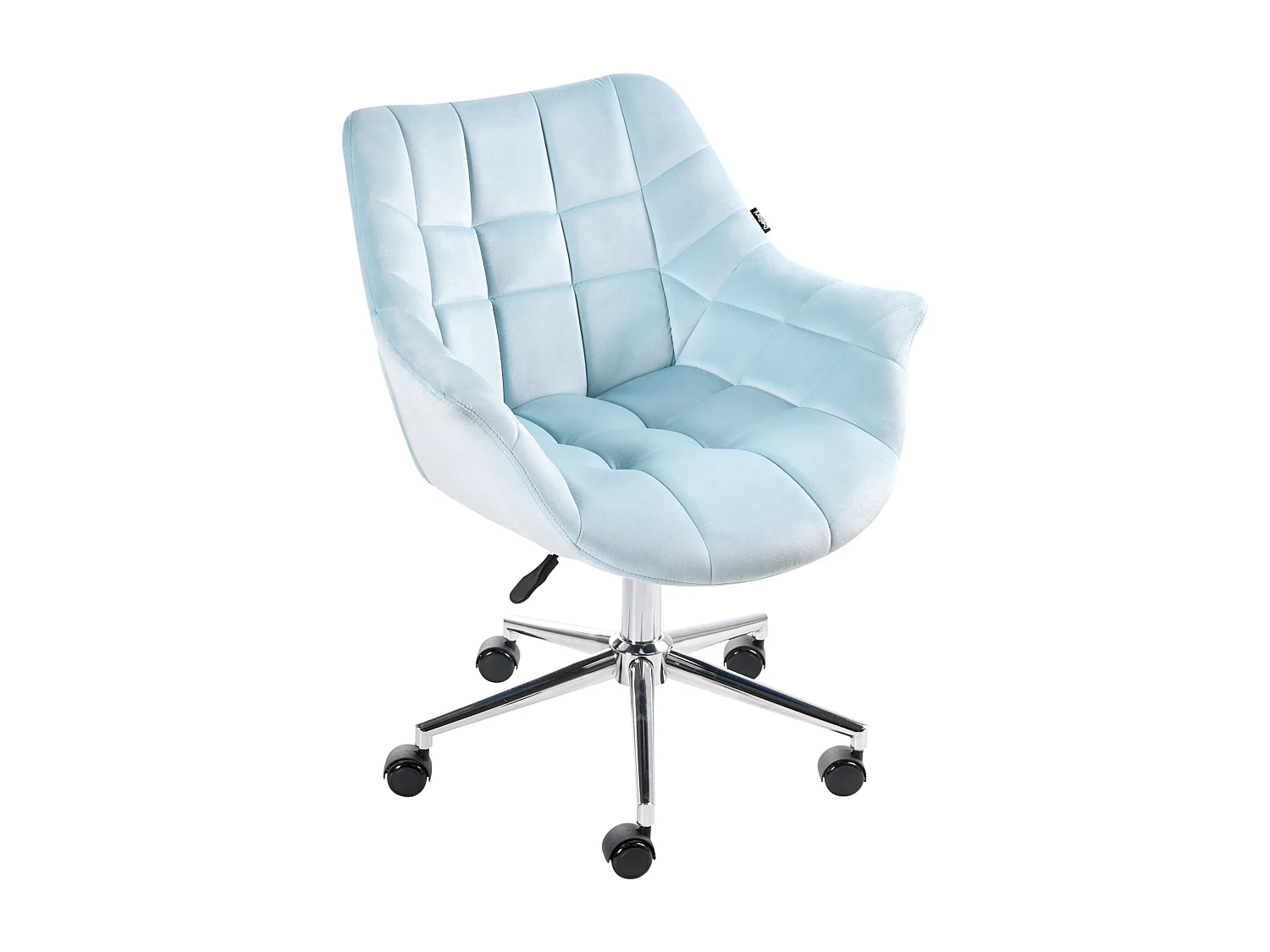 Chaise de bureau LABELLE Velours Bleu clair