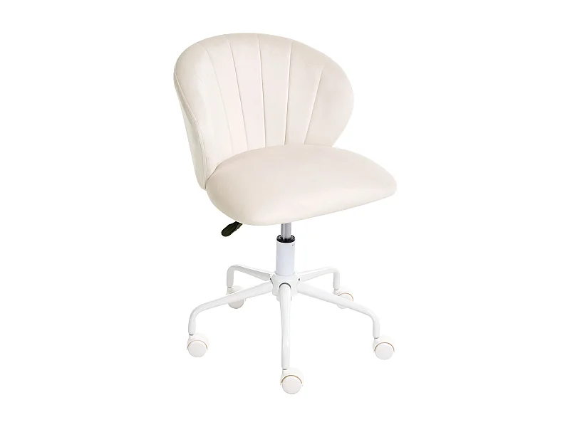 Chaise de bureau CHEERFUL Velours Blanc cassé