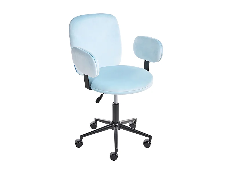 Chaise de bureau MORAGA Velours Bleu clair