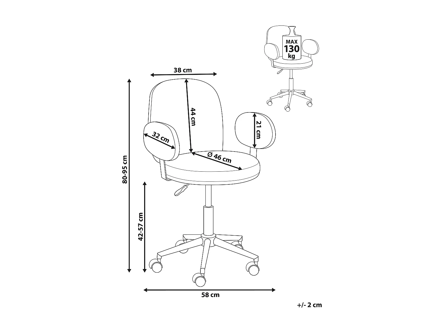 Chaise de bureau MORAGA Velours Bleu clair