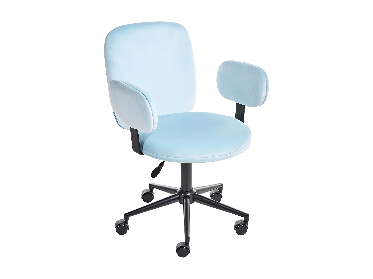 Chaise de bureau MORAGA Velours Bleu clair