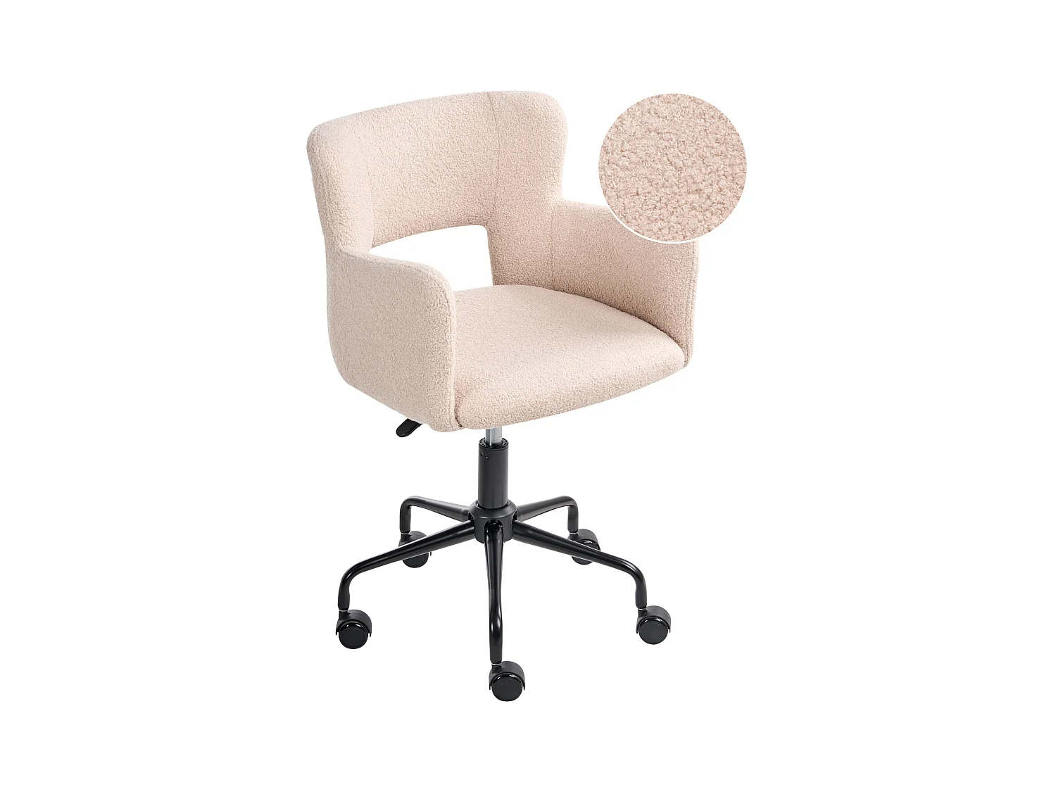 Chaise de bureau SANILAC Bouclé Beige