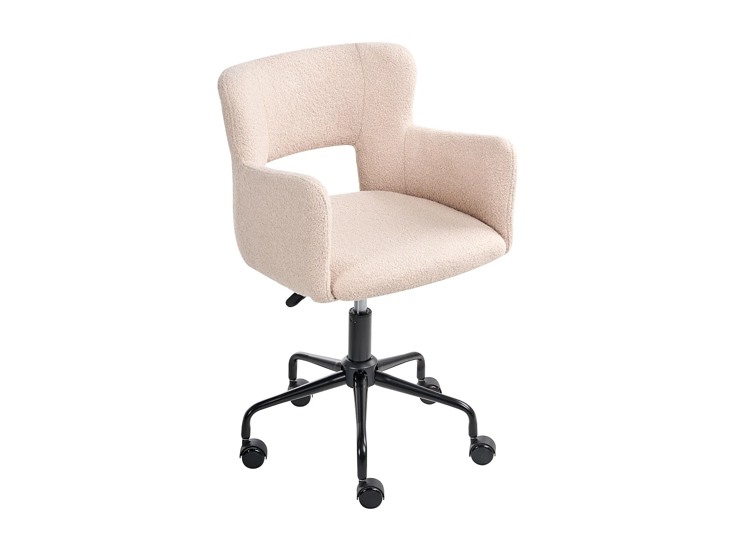 Chaise de bureau SANILAC Bouclé Beige