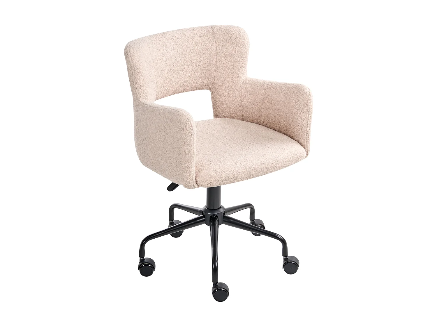 Chaise de bureau SANILAC Bouclé Beige