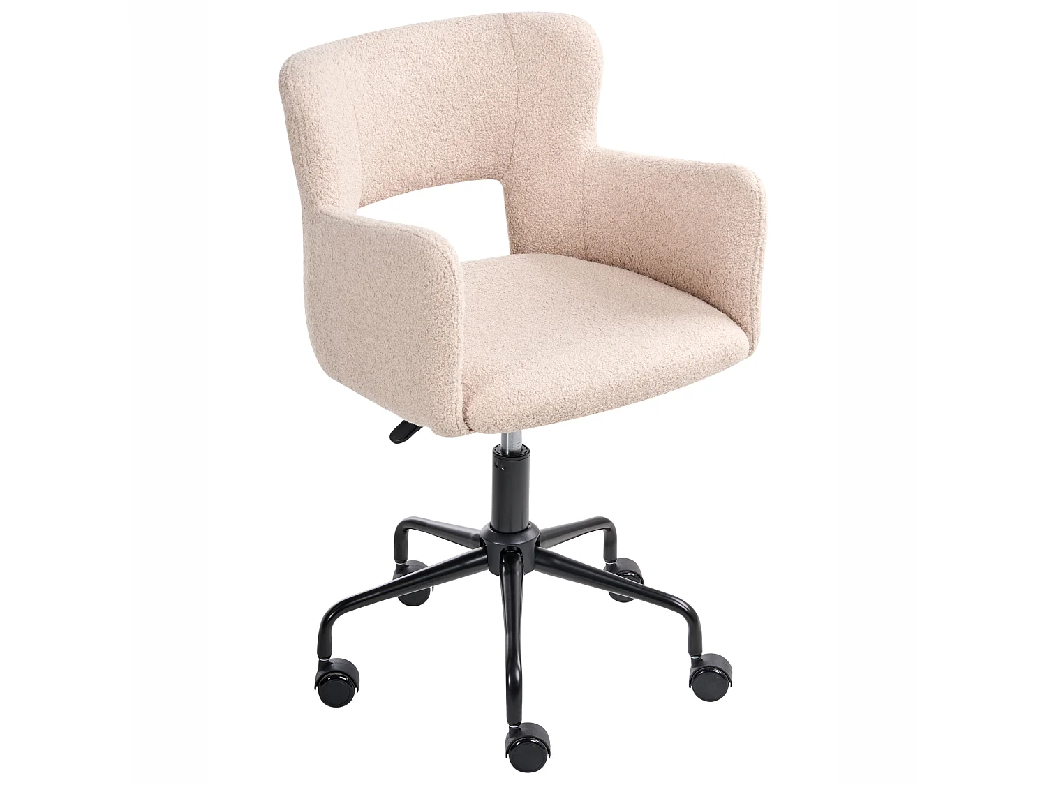 Chaise de bureau SANILAC II Bouclé Beige