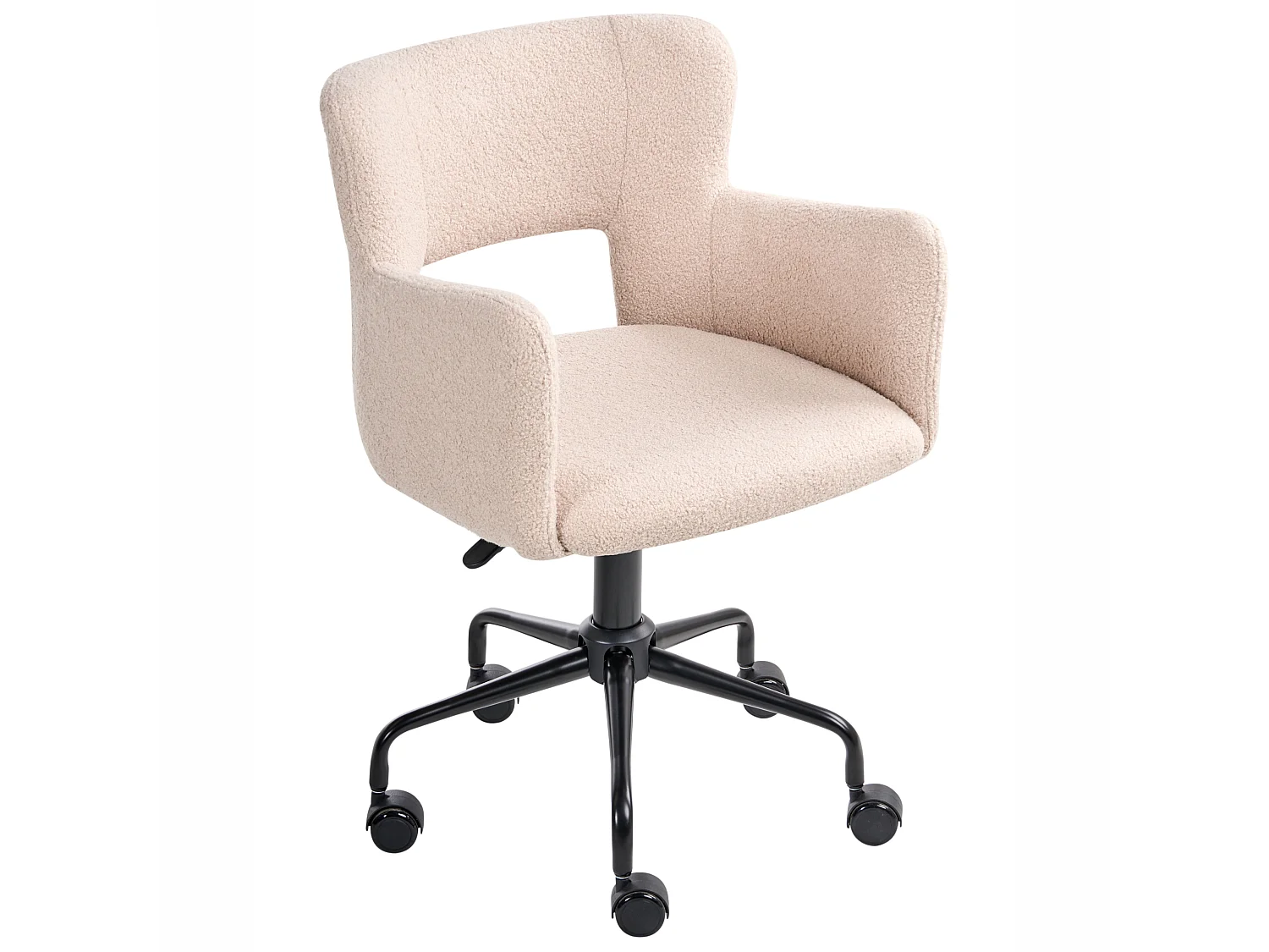 Chaise de bureau SANILAC II Bouclé Beige