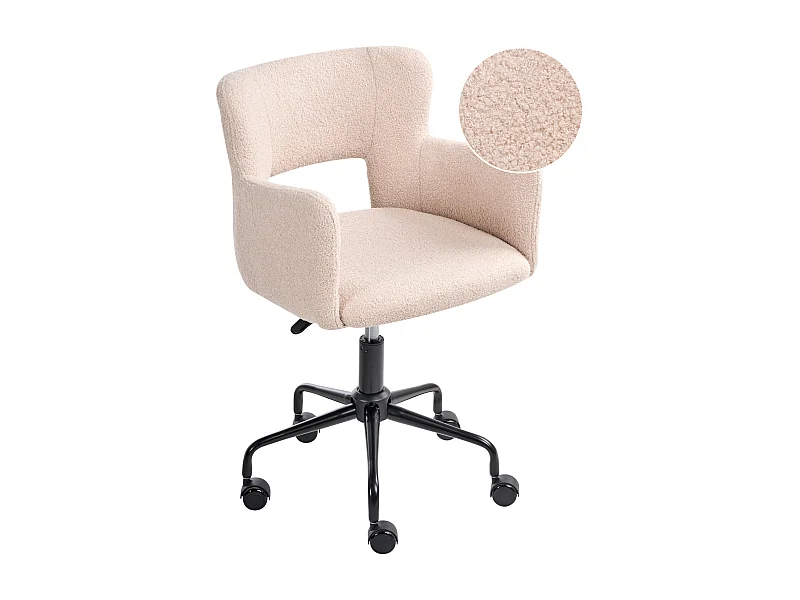 Chaise de bureau SANILAC Bouclé Beige