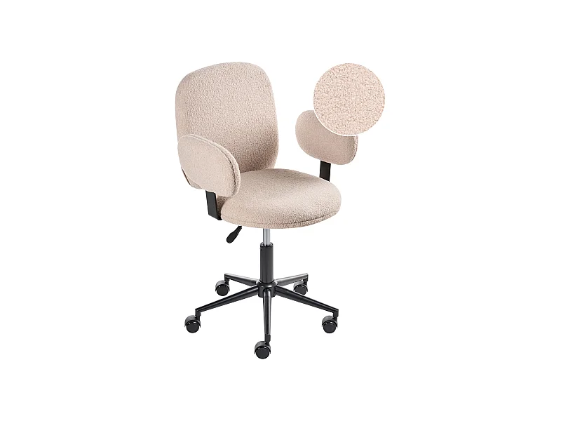 Chaise de bureau MORAGA Bouclé Beige