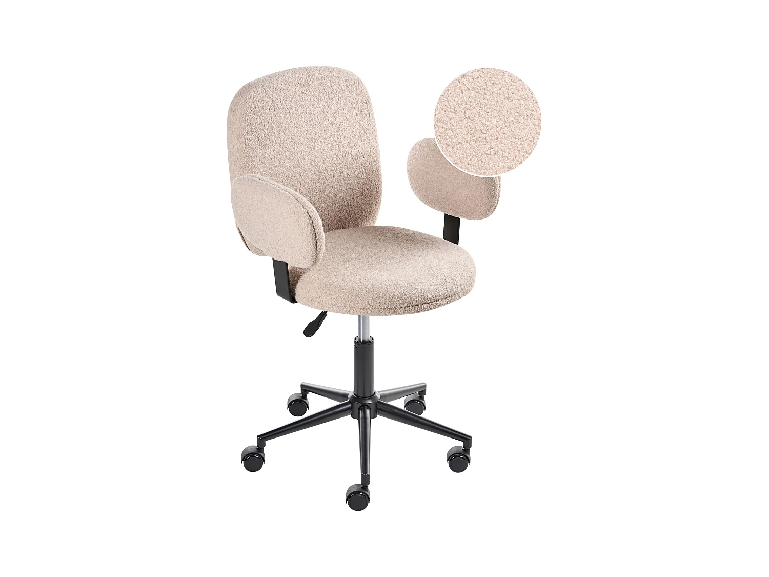 Chaise de bureau MORAGA Bouclé Beige
