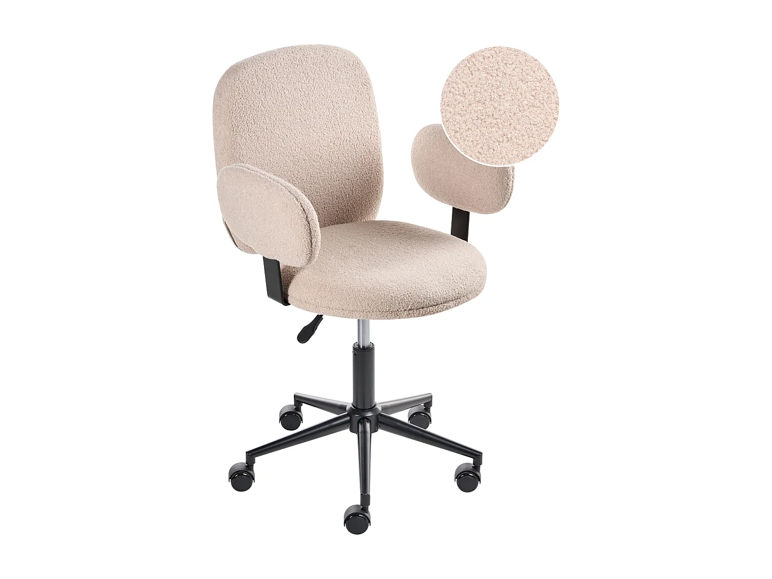 Chaise de bureau MORAGA Bouclé Beige