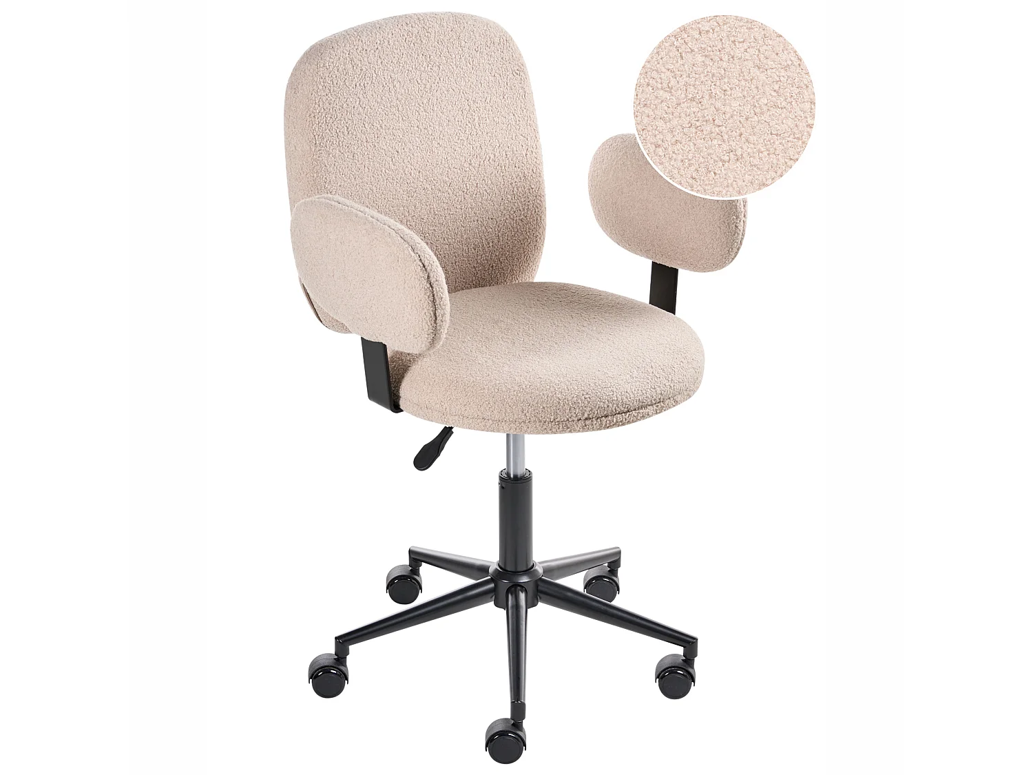 Chaise de bureau MORAGA Bouclé Beige