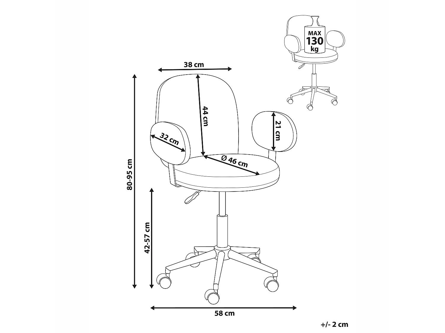 Chaise de bureau MORAGA Bouclé Beige