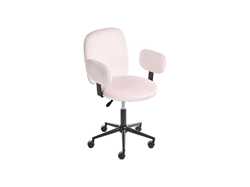 Chaise de bureau MORAGA Velours Rose pastel
