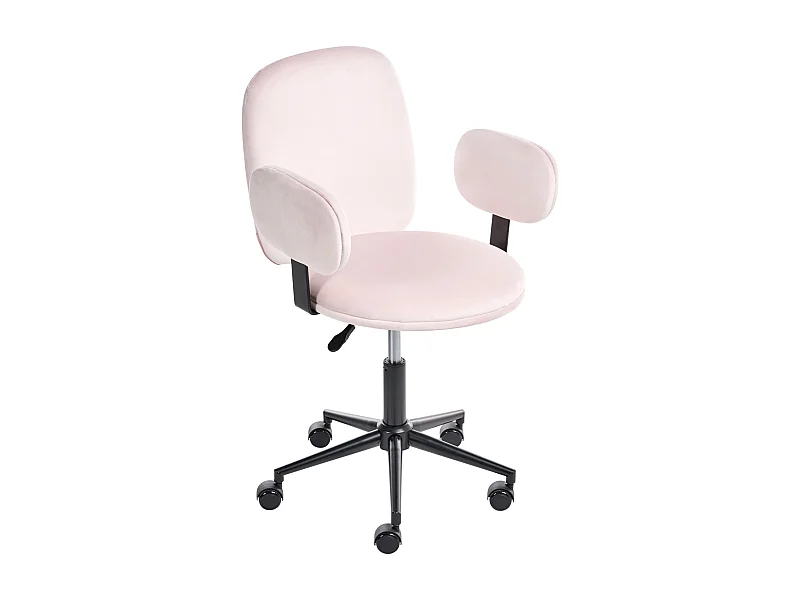 Chaise de bureau MORAGA Velours Rose pastel